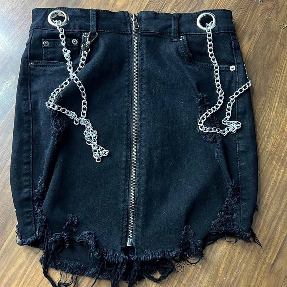 chain jean skirt